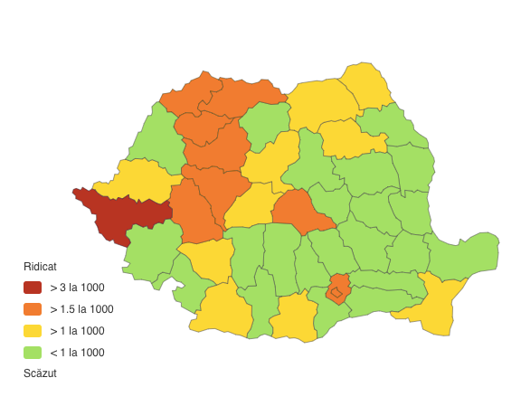 harta covid Romania